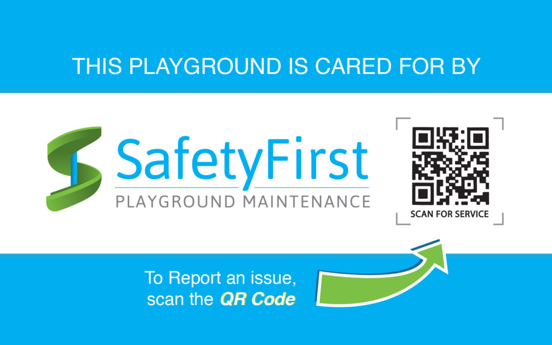 SafetyFirst's custom playground maintenance QR code sticker