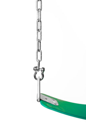 Green belt swing seat with chain and clevis