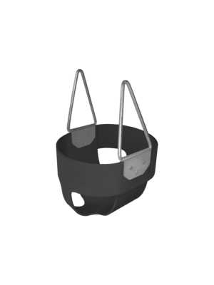 Black Full Bucket Swing Seat with Chain